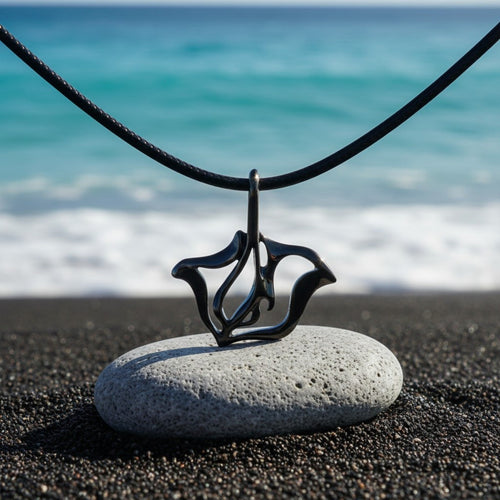 Stingray Pendant Necklace – "Ray" - Jet Black Finish