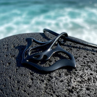 Stingray Pendant Necklace – "Ray" - Jet Black Finish