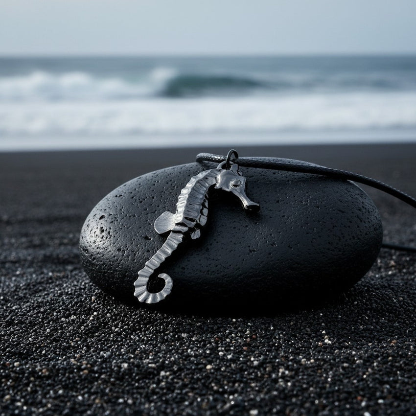 Seahorse Pendant – Sea Life Collection – Jet Black Finish