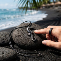 Seahorse Pendant – Sea Life Collection – Jet Black Finish