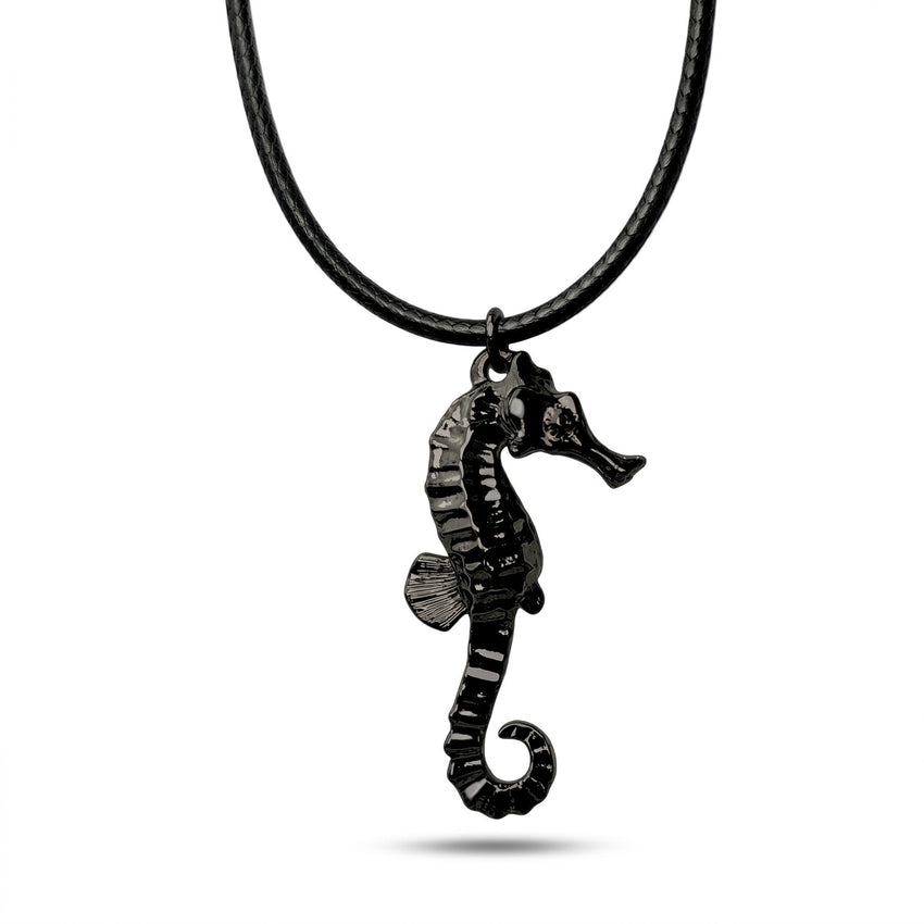 Seahorse Pendant – Sea Life Collection – Jet Black Finish