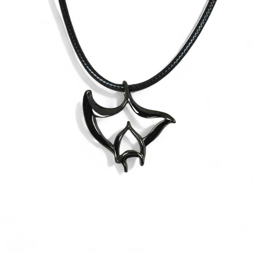 Manta Ray Pendant Necklace – "Big Ray" - Jet Black Finish