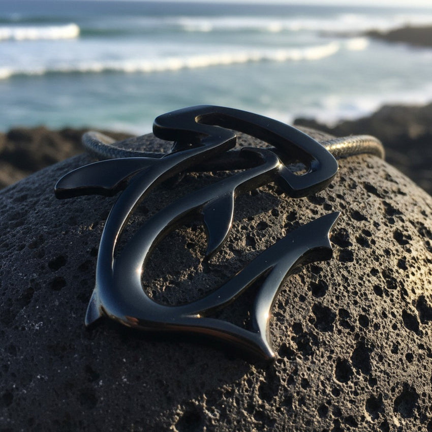 Hammerhead Shark Pendant Necklace – "The Hammer" - Jet Black Finish
