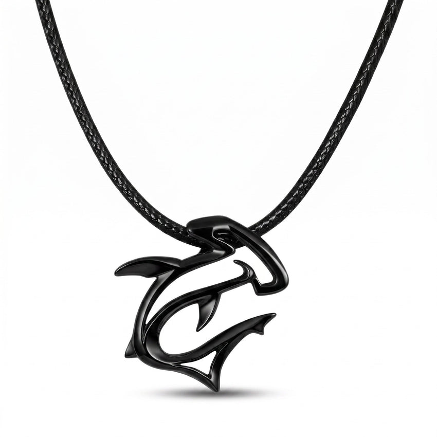 Hammerhead Shark Pendant Necklace – "The Hammer" - Jet Black Finish