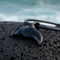 Whale Tail Fluke Necklace – Sealife Collection - Jet Black Finish