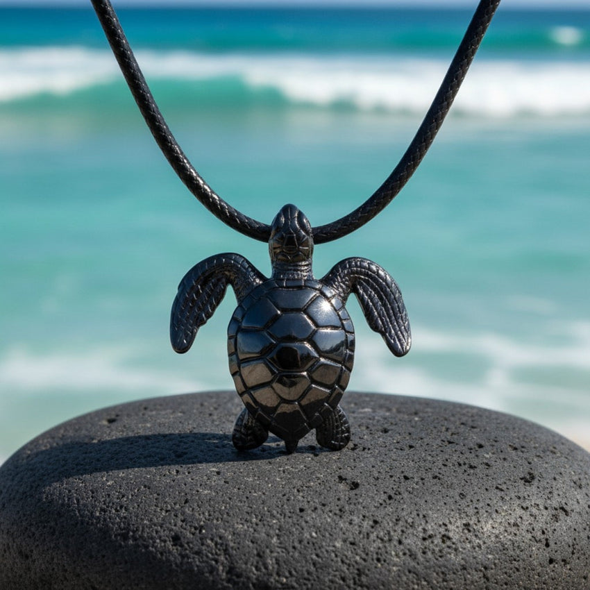 Sea Turtle Pendant – Sea Life Collection – Jet Black Finish