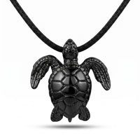 Sea Turtle Pendant – Sea Life Collection – Jet Black Finish
