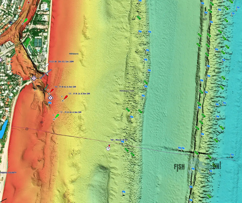 Hillsboro Inlet Fishing Spots Offshore - GPS Maps Numbers
