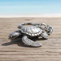 Sea Turtle Keychain – Sea Life Collection – Pewter
