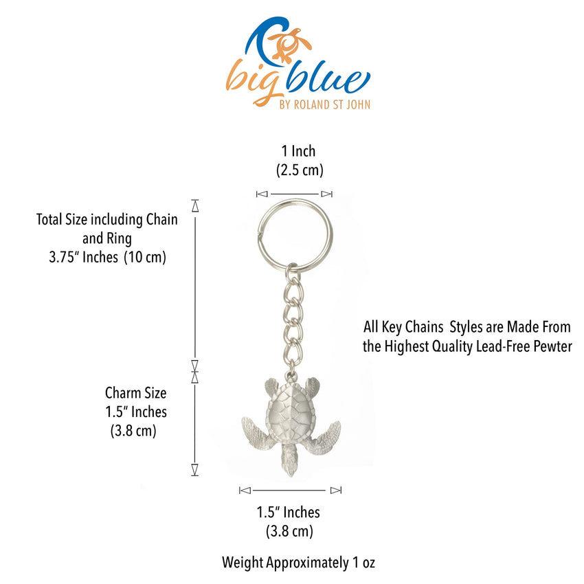 Sea Turtle Keychain – Sea Life Collection – Pewter