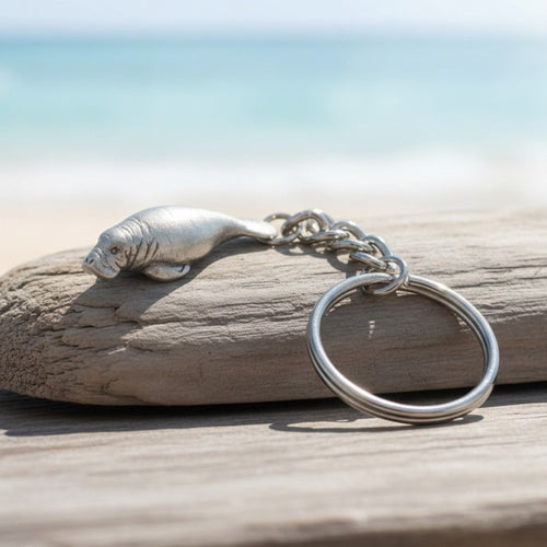 Manatee Keychain – Sea Life Collection - Pewter