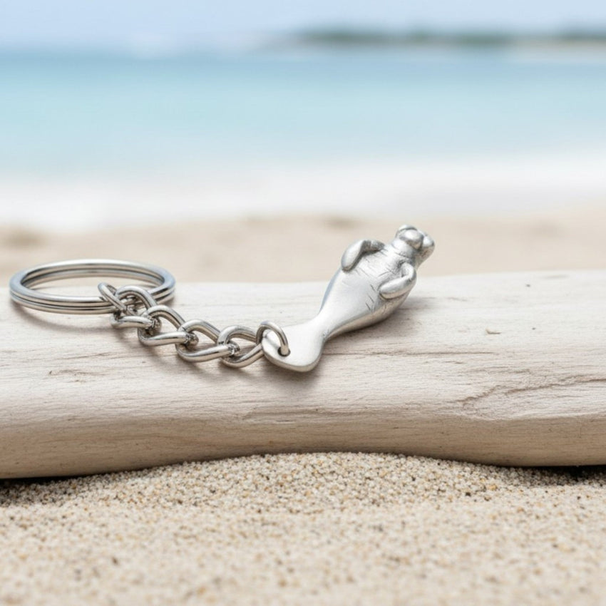 Manatee Keychain – Sea Life Collection - Pewter
