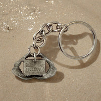 Shark Jaw Keychain with Dive Flag – Diver’s Collection – Pewter