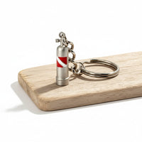 Scuba Tank Keychain with Dive Flag – Diver’s Collection – Pewter