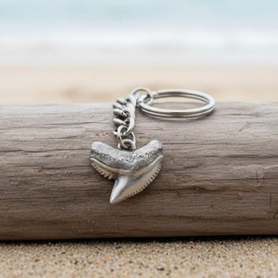 Emma” Tiger Shark Tooth Keychain - Sea Life Collection - Pewter
