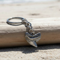 Emma” Tiger Shark Tooth Keychain - Sea Life Collection - Pewter