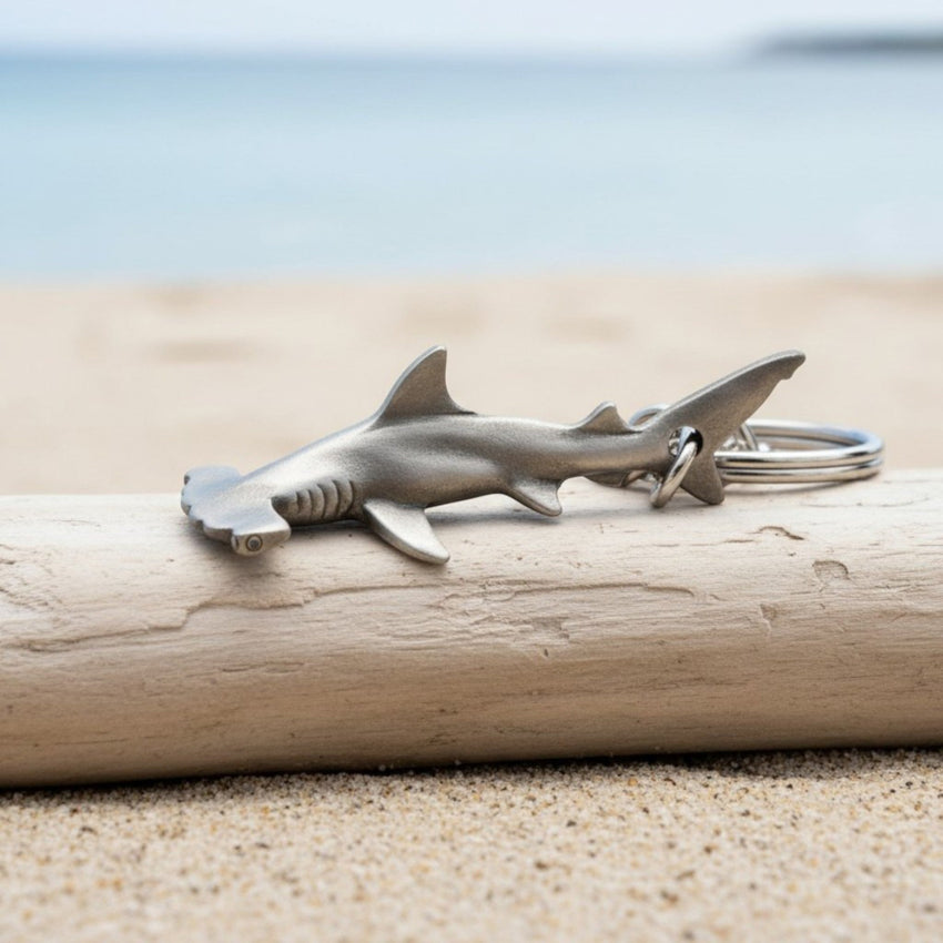 Hammerhead Shark Keychain - Sea Life Collection - Pewter
