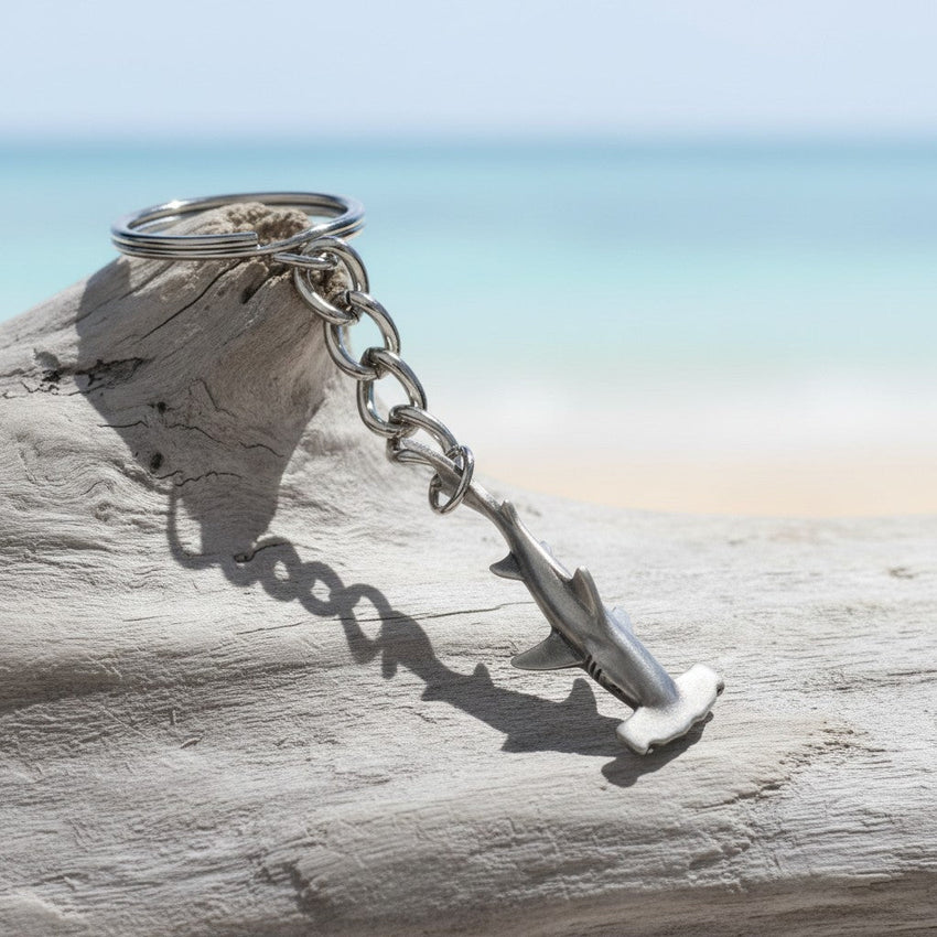 Hammerhead Shark Keychain - Sea Life Collection - Pewter