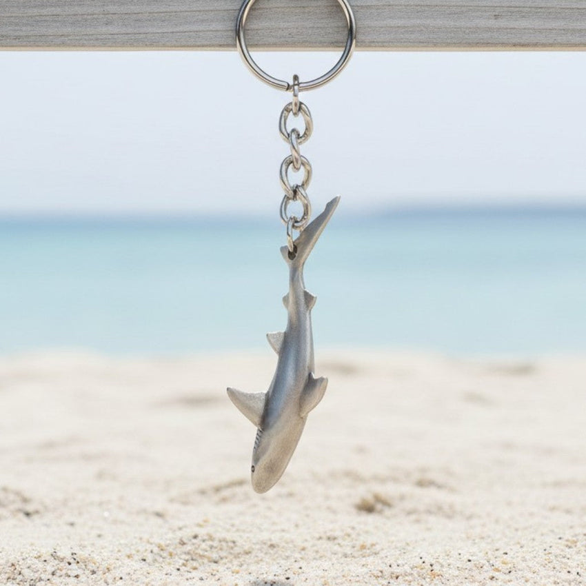 Grey Reef Shark Keychain – Sea Life Collection – Pewter