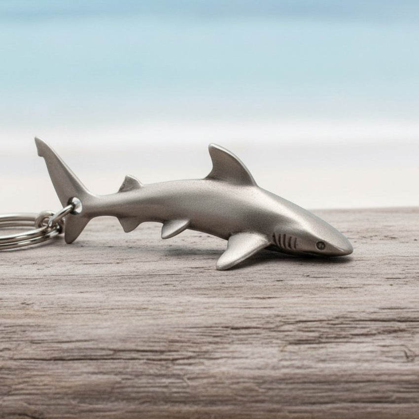 Grey Reef Shark Keychain – Sea Life Collection – Pewter