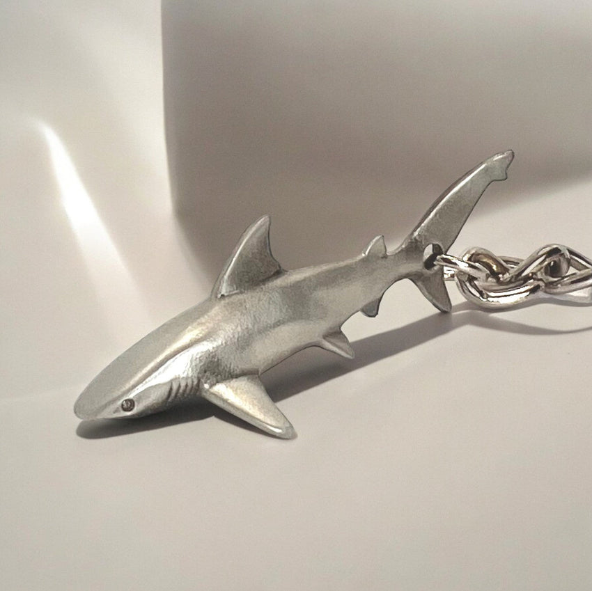 Grey Reef Shark Keychain – Sea Life Collection – Pewter