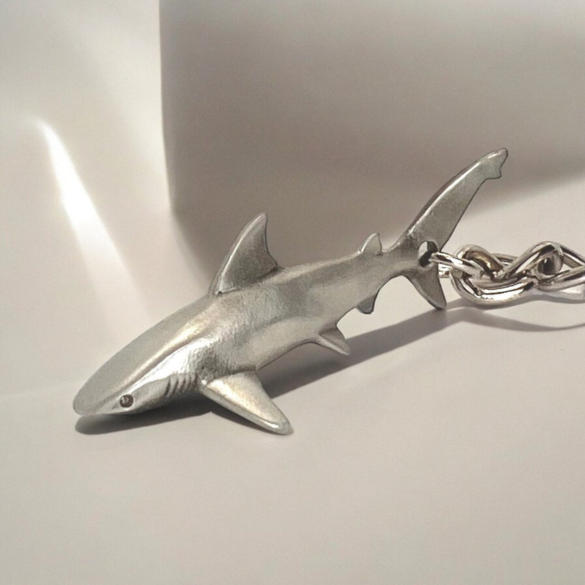 Grey Reef Shark Keychain – Sea Life Collection – Pewter