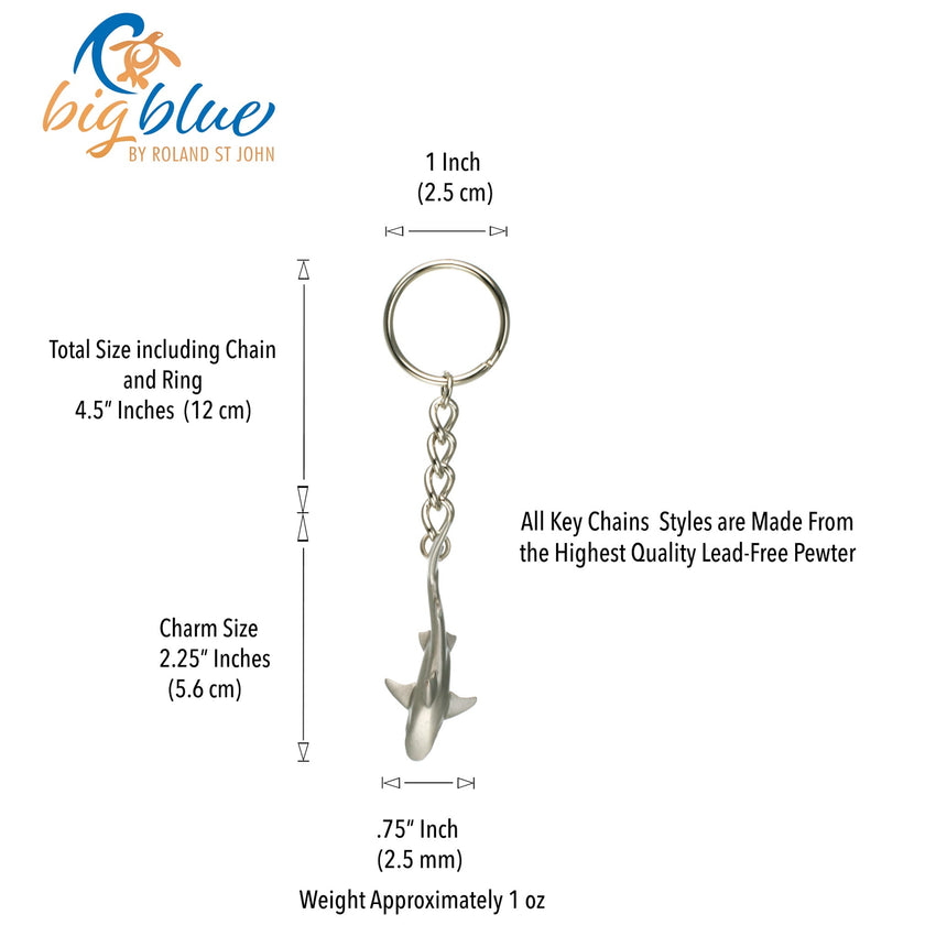 Grey Reef Shark Keychain – Sea Life Collection – Pewter