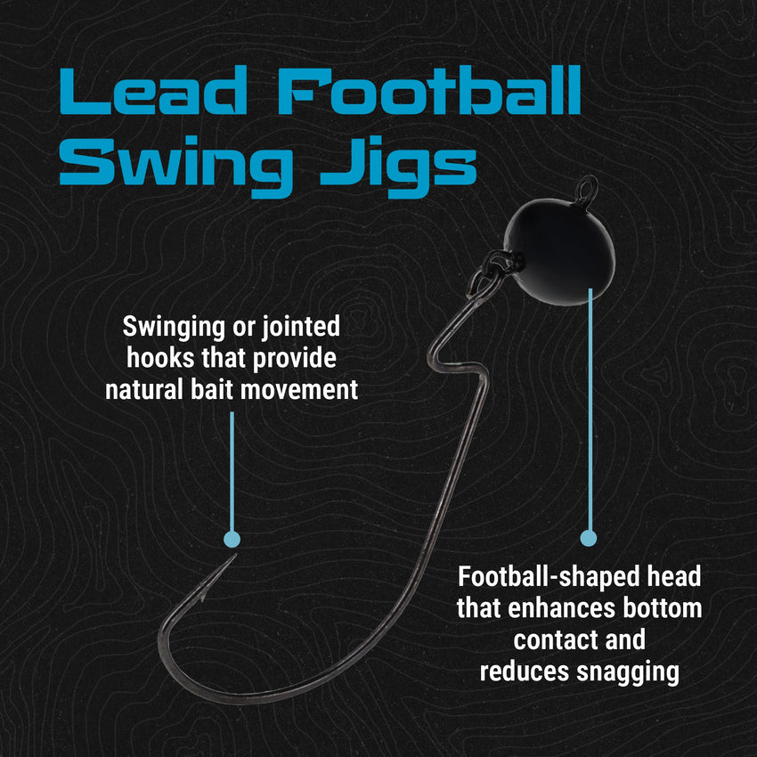 Reaction Tackle Lead Swing Football Jigs - 5-PACK
