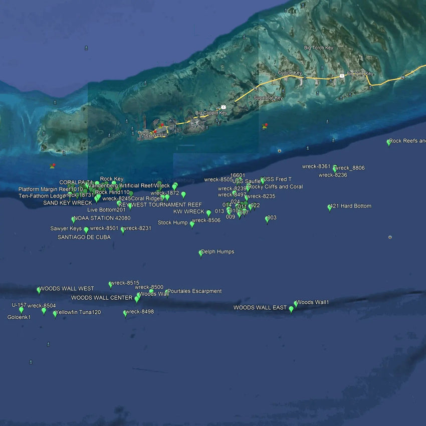 Key West Fishing Spots - Offshore Numbers