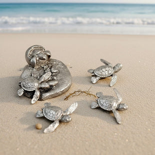 Baby Sea Turtle Magnet Set –  Home Decor - Pewter