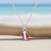 Mini Dive Flag Necklace – Diver’s Collection - Sterling Silver