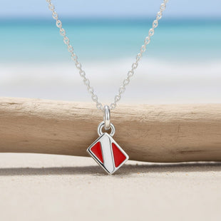 Mini Dive Flag Necklace – Diver’s Collection - Sterling Silver