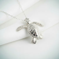 Baby Turtle Hatchling Necklace - Mini Sterling Collection - Sterling Silver