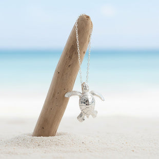 Baby Turtle Hatchling Necklace - Mini Sterling Collection - Sterling Silver