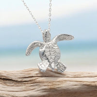 Baby Turtle Hatchling Necklace - Mini Sterling Collection - Sterling Silver