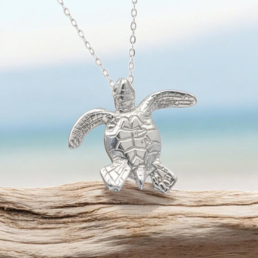 Baby Turtle Hatchling Necklace - Mini Sterling Collection - Sterling Silver