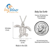 Baby Turtle Hatchling Necklace - Mini Sterling Collection - Sterling Silver