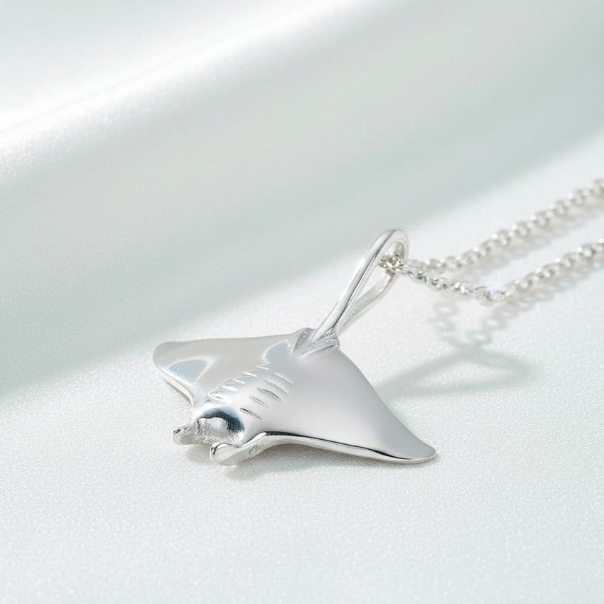 Manta Ray Necklace – Mini Sterling Collection – Sterling Silver