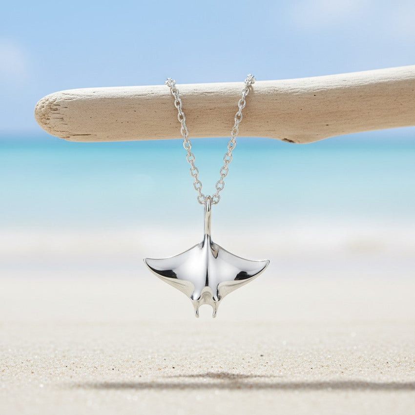 Manta Ray Necklace – Mini Sterling Collection – Sterling Silver