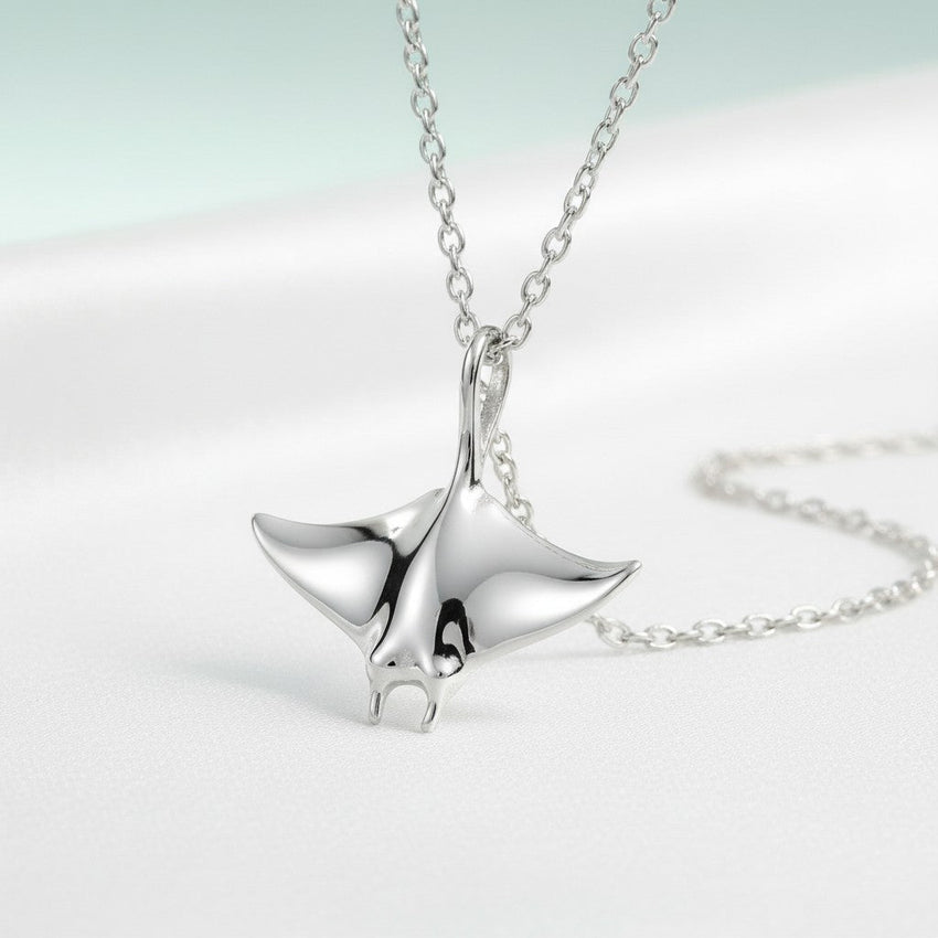 Manta Ray Necklace – Mini Sterling Collection – Sterling Silver
