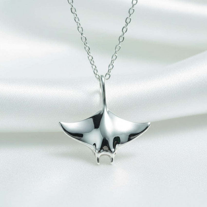 Manta Ray Necklace – Mini Sterling Collection – Sterling Silver