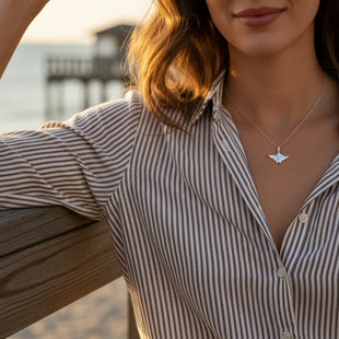 Manta Ray Necklace – Mini Sterling Collection – Sterling Silver