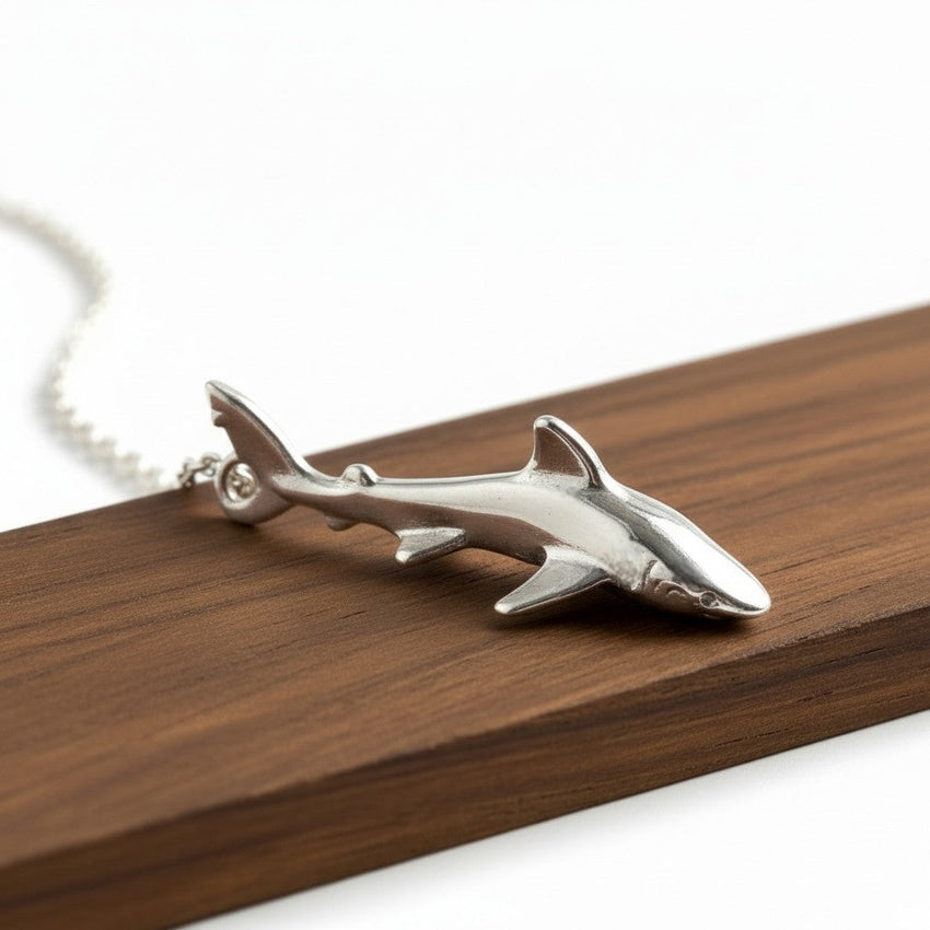 Reef Shark Necklace - Mini Sterling Collection - Sterling Silver