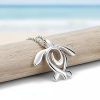 Turtle Necklace Miniature Pendant – Ocean Traveler Collection - Silver