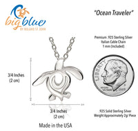 Turtle Necklace Miniature Pendant – Ocean Traveler Collection - Silver