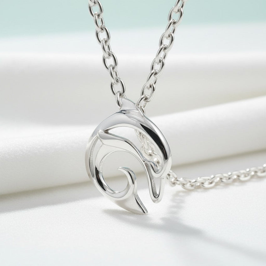"Flipper" Dolphin Necklace – Mini Sterling Collection - Silver