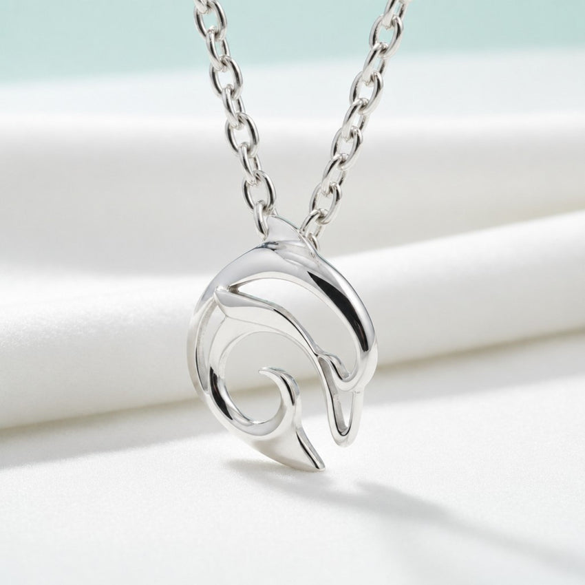 "Flipper" Dolphin Necklace – Mini Sterling Collection - Silver