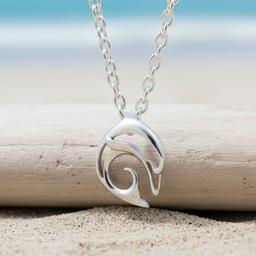 "Flipper" Dolphin Necklace – Mini Sterling Collection - Silver