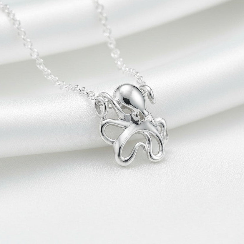 Mini "Leggs" Octopus Pendant Necklace – Mini Sterling Collection - Sterling Silver