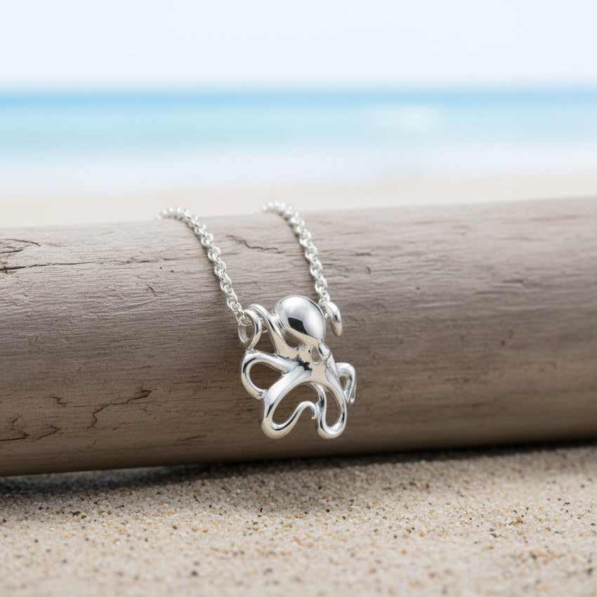 Mini "Leggs" Octopus Pendant Necklace – Mini Sterling Collection - Sterling Silver